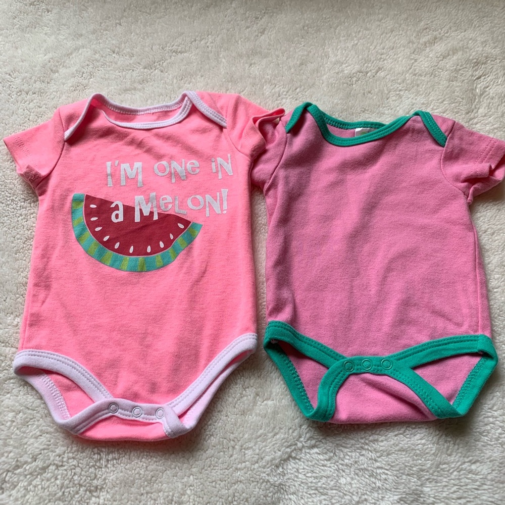 🍉ONE IN A MELON 🍉 Kidgets Baby Gear Baby Girl Bodysuit Set
